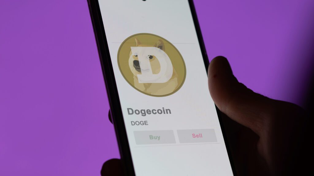 Dogecoin crypto asset on the screen of an exchange. DOGE dogecoin price stocks, $DOGE on a device. - Crypto-Globe.com Dogecoin