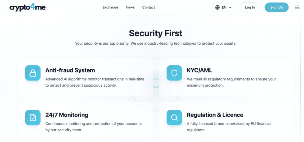 crypto4me screenshot from website 