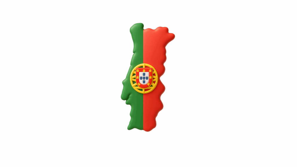 CryptoGlobe - SOME návrhy-76 - Crypto-Globe.com - Crypto-Globe.com Outline of Portugal colored with the national flag colors and the crest at the center