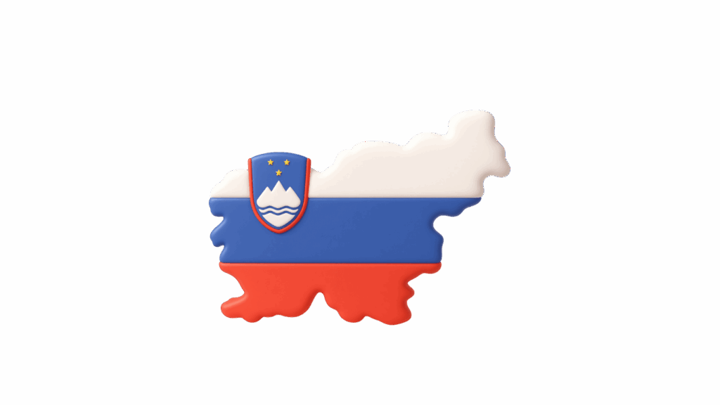 CryptoGlobe - SOME návrhy-77 - Crypto-Globe.com - Crypto-Globe.com Outline map of Slovenia filled with the Slovenian flag colors and coat of arms