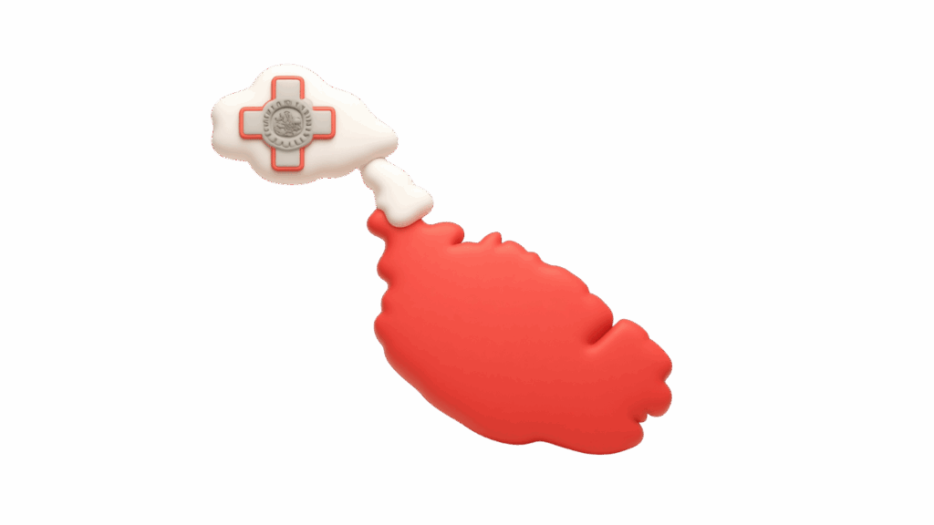 CryptoGlobe - SOME návrhy-80 - Crypto-Globe.com - Crypto-Globe.com Red paint-like plume flows from a white cloud shape containing a red medical cross emblem.